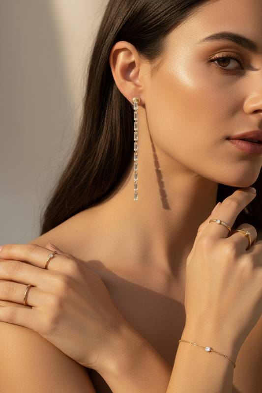 Pendientes Columna de Cristal