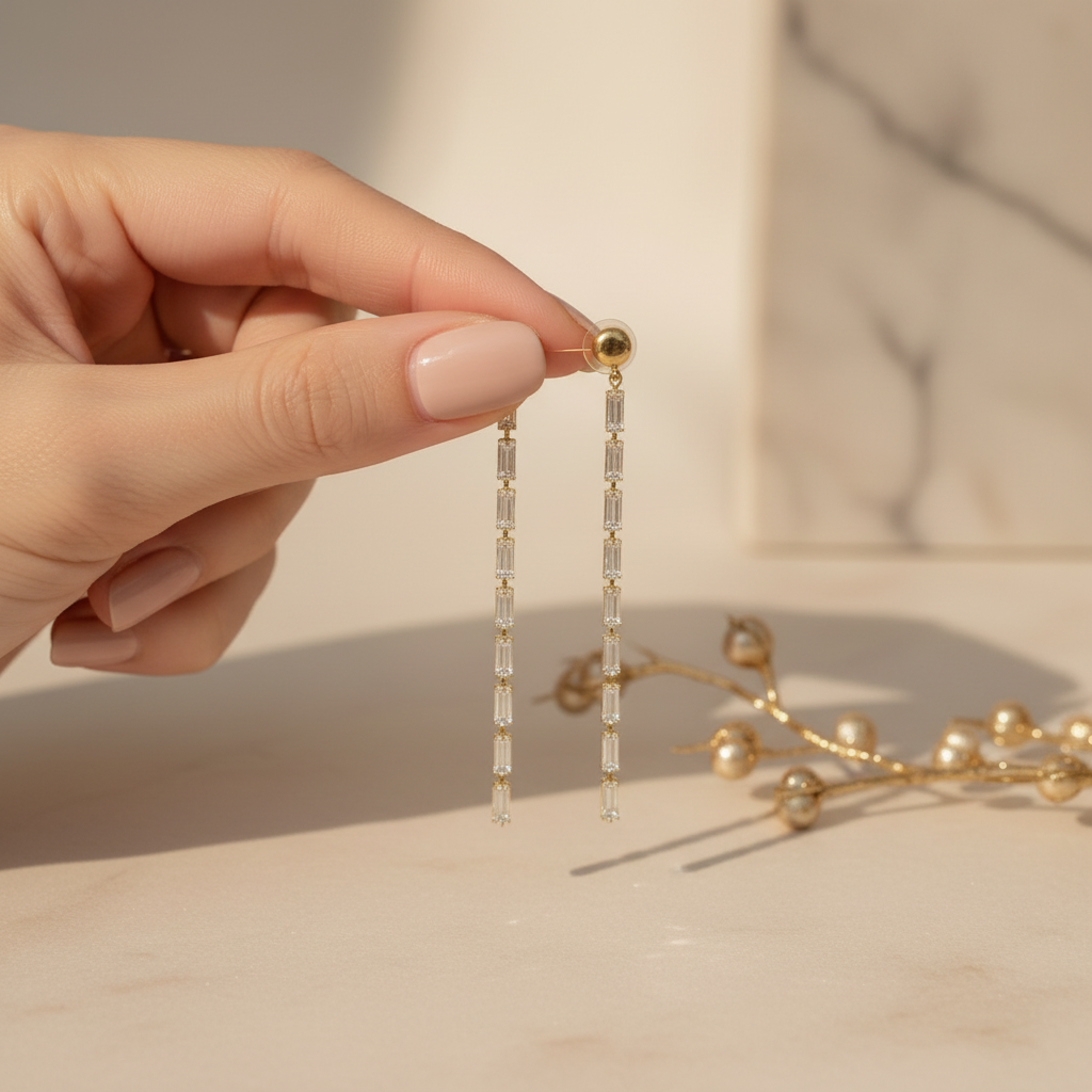 Pendientes Columna de Cristal