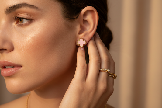 Pendientes Trébol Rosa Aura