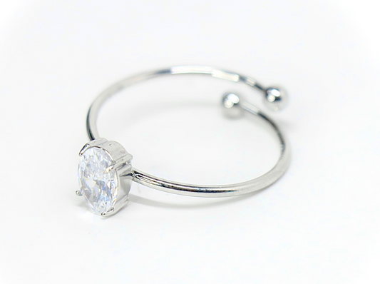 ANILLO SOLITARIO OVALADO