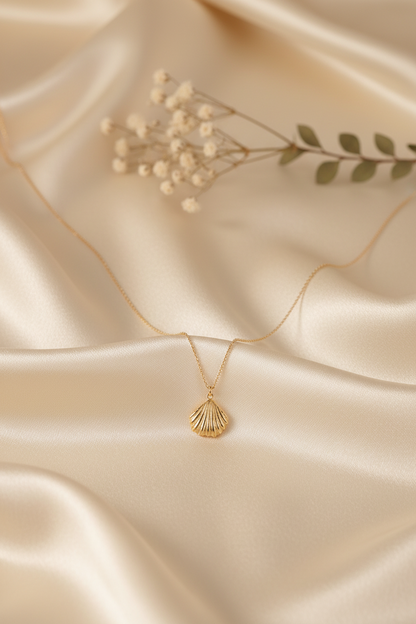 Collar Concha Dorada - Plata