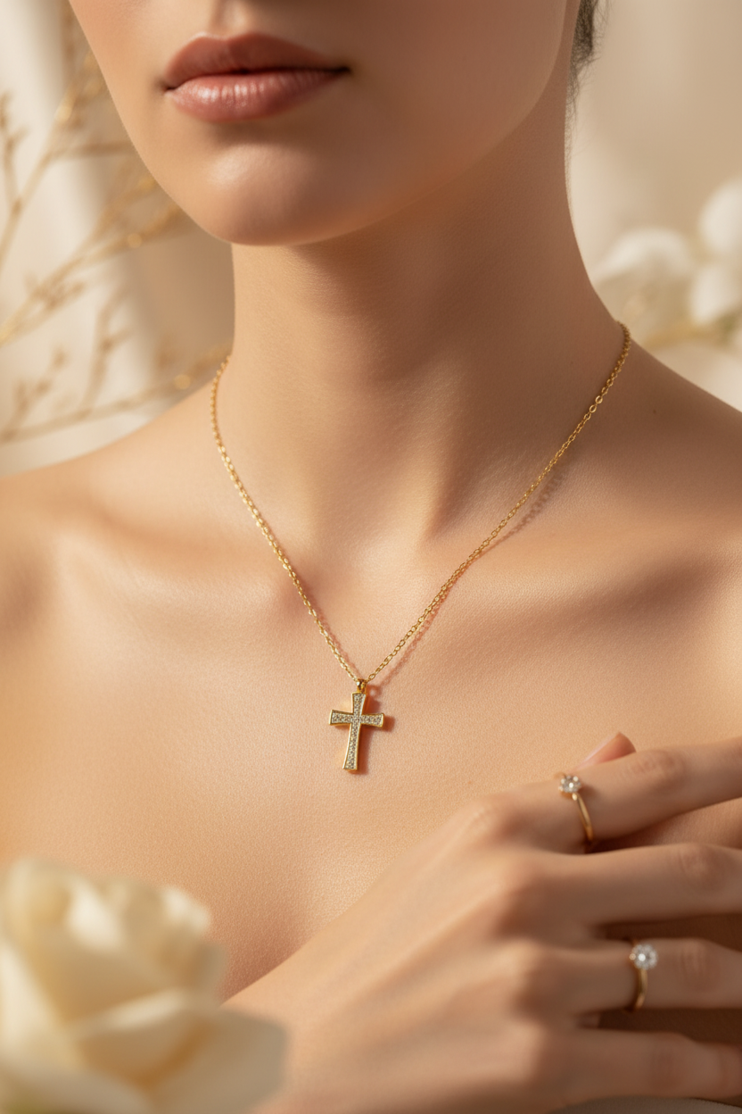 Collar Cruz Brillo Eterno