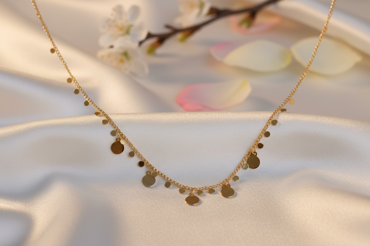 Collar Lluvia luz dorada