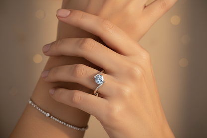 ANILLO SOLITARIO CELESTE